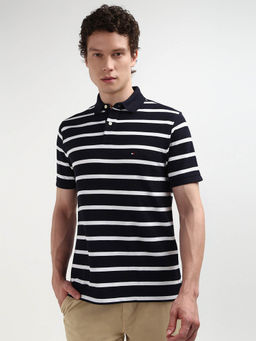 Tommy Hilfiger - Navy Blue Stripes Polo T-Shirt