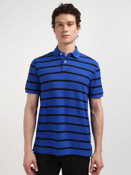 Tommy Hilfiger - Blue Collar Neck Stripes Polo T-Shirt