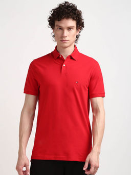 Tommy Hilfiger - Red Solid Polo T-Shirt