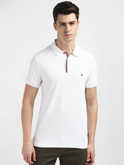 Tommy Hilfiger - White Solid Polo T-Shirt