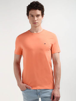 Tommy Hilfiger - Orange Crew Neck Solid T-Shirt
