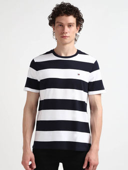 Tommy Hilfiger - White Crew Neck Stripes T-Shirt