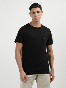 Tommy Hilfiger - Black Crew Neck Solid T-Shirt