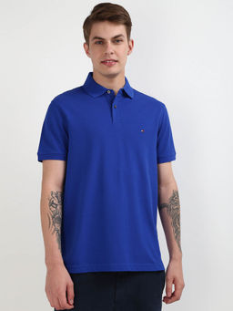 Tommy Hilfiger - Blue Collar Neck Solid Polo T-Shirt