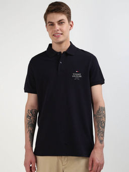 Tommy Hilfiger - Navy Blue Solid Polo T-Shirt