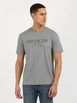 Tommy Hilfiger - Grey Crew Neck Typography T-Shirt