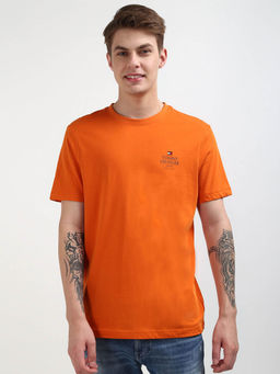 Tommy Hilfiger - Orange Crew Neck Solid T-Shirt