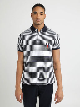 Tommy Hilfiger - White Collar Neck Solid Polo T-Shirt