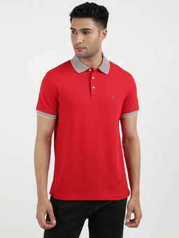 Tommy Hilfiger - Red Solid Polo T-Shirt