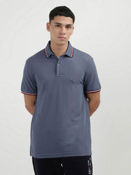 Tommy Hilfiger - Blue Collar Neck Solid Polo T-Shirt