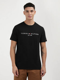 Tommy Hilfiger - Black Crew Neck Solid T-Shirt