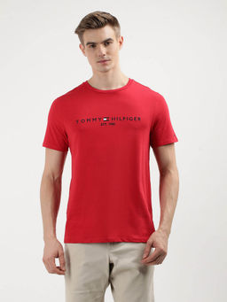 Tommy Hilfiger - Red Crew Neck Solid T-Shirt