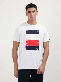Tommy Hilfiger - White Crew Neck Printed T-Shirt