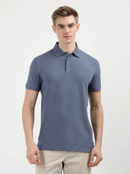 Tommy Hilfiger - Blue Collar Neck Solid Polo T-Shirt