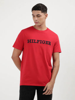 Tommy Hilfiger - Red Crew Neck Embroidered T-Shirt