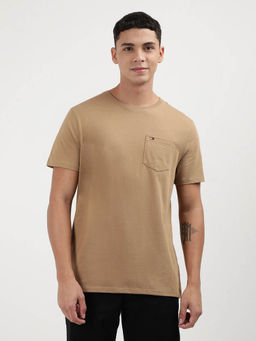 Tommy Hilfiger - Beige Crew Neck Solid T-Shirt
