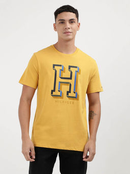 Tommy Hilfiger - Yellow Crew Neck Printed T-Shirt