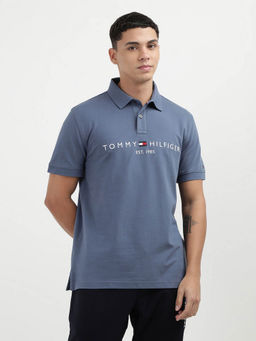 Tommy Hilfiger - Blue Collar Neck Solid Polo T-Shirt