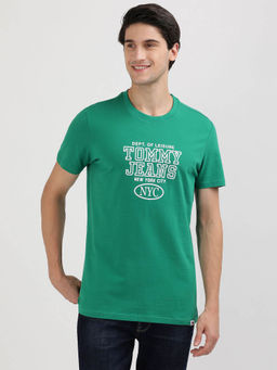 Tommy Hilfiger - Green Round Neck Printed T-Shirt