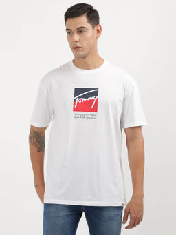 Tommy Hilfiger - White Round Neck Printed T-Shirt