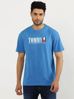 Tommy Hilfiger - Blue Round Neck Printed T-Shirt