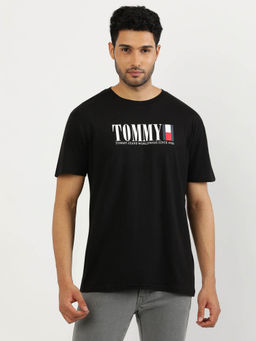 Tommy Hilfiger - Black Round Neck Printed T-Shirt