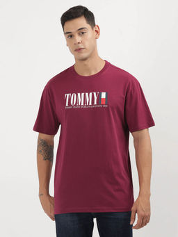 Tommy Hilfiger - Wine Round Neck Printed T-Shirt