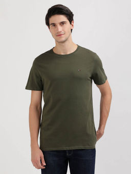 Tommy Hilfiger - Olive Round Neck Solid T-Shirt
