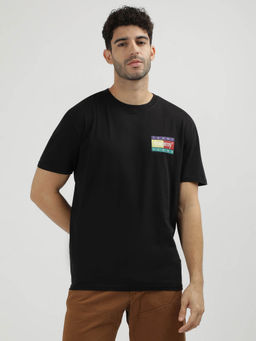 Tommy Hilfiger - Black Round Neck Printed T-Shirt