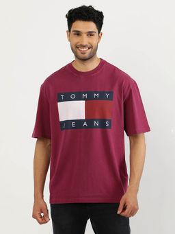 Tommy Hilfiger - Purple Round Neck Printed T-Shirt