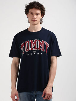 Tommy Hilfiger - Navy Blue Round Neck Printed T-Shirt