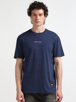 Tommy Hilfiger - Navy Blue Round Neck Solid T-Shirt