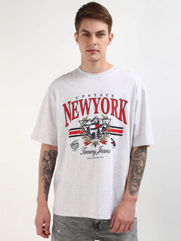 Tommy Hilfiger - Grey Round Neck Graphic T-Shirt