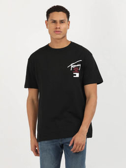 Tommy Hilfiger - Black Round Neck Graphic T-Shirt