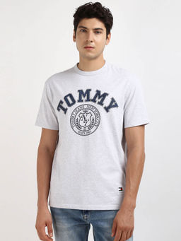 Tommy Hilfiger - Grey Round Neck Printed T-Shirt