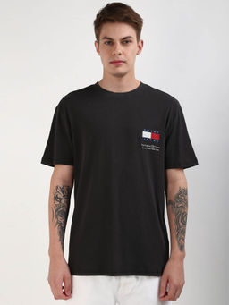 Tommy Hilfiger - Black Round Neck Graphic T-Shirt
