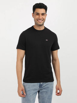 Tommy Hilfiger - Black Round Neck Solid T-Shirt