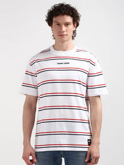 Tommy Hilfiger - White Crew Neck Stripes T-Shirt