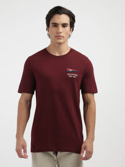 Tommy Hilfiger - Maroon Round Neck Solid T-Shirt