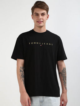 Tommy Hilfiger - Black Round Neck Solid T-Shirt