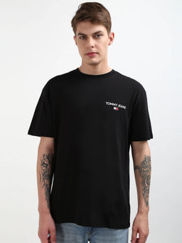 Tommy Hilfiger - Black Round Neck Printed T-Shirt
