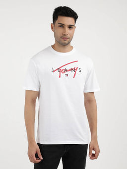 Tommy Hilfiger - White Round Neck Printed T-Shirt