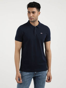 Tommy Hilfiger - Blue Collar Neck Solid Polo T-Shirt