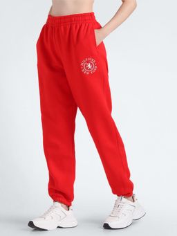 Tommy Hilfiger - Red Tapered Fit Logo Mid Rise Jogger