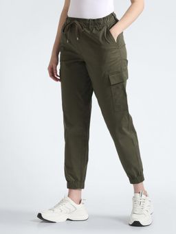 Tommy Hilfiger - Green Regular Fit Solid Mid Rise Jogger