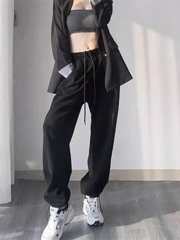 Outzidr - Black Relaxed Drawstring Jogger