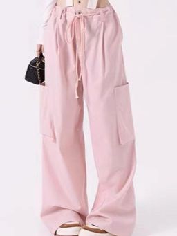 Outzidr - Patch Pocket Pink Cargo Pants