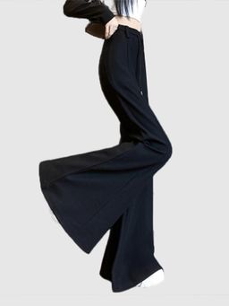 Outzidr - Black Exaggerated High Rise Flared Pants