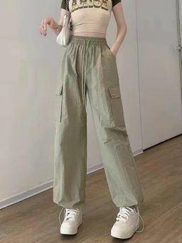 Outzidr - Olive Beige Parachute Cargo with Flap Pockets