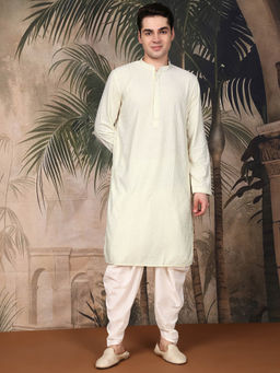 Sanwara - Showcases Artisan Off White Chikankari Kurta with Dhoti